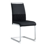 ZUN Modern Dining Chairs, PU Faux Leather High Back Upholstered Side Chair transverse stripe backrest W115159131