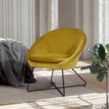 ZUN Accent Chair Armchair Fashion Velvet Fabric Upholstery Accent Chairs for Living Room Bedroom,Yellow W131456477
