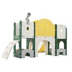 ZUN Kids Slide Playset Structure 9 in 1, Freestanding Spaceship Set with Slide, Arch Tunnel, Ring Toss, PP319755AAL