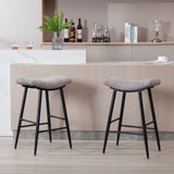 ZUN Bar Stools Set of 2 Armless Counter Low Bar Stools Without Back Modern Linen fabric Breakfast Stools W1439125939