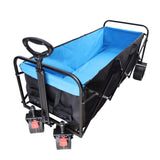 ZUN Big large capacity Folding cart Extra Long Extender Wagon Folding Wagon Garden Shopping Beach W227137386