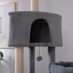 ZUN Cat Tree, 105-Inch Cat Tower for Indoor Cats, Plush Multi-Level Cat Condo with 3 Perches, 2 Caves, W1129107312