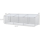 ZUN Mini Greenhouse Kit, 71" Outdoor Cold Frame Cloche with Adjustable Roof, Polycarbonate Panels, and W2225142619