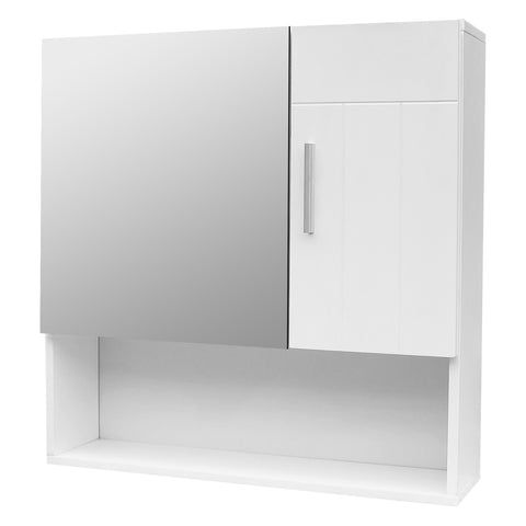ZUN White MDF Spray Paint One Mirror Door One Wooden Door Bathroom Sink Cabinet 27437106