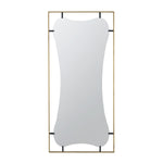 ZUN 28x1.5x60" Poppy Mirror with Gold Metal Frame Contemporary Design Wall Decor for Bathroom, Entryway W2078124326