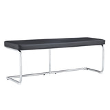 ZUN 51.6" Decorative Stainless Steel Contemporary Bench in Faux Leather for Entryway Bench, Bedroom end WF312282AAB