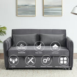 ZUN Convertible Sofa Bed, 3-in-1 Versatile Velvet Double Sofa with Pullout Bed, Seat with Adjustable W1853112513