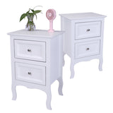 ZUN 2pcs Country Style Two-Tier Night Tables Large Size White 34800355