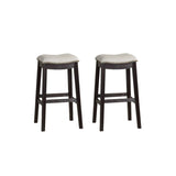 ZUN Grey PU Upholstery Bar Stool, Set of 2 SR011819