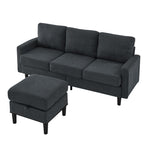 ZUN Upholstered Sectional Sofa Couch, L Shaped Couch With Storage Reversible Ottoman Bench 3 Seater for W1191126333