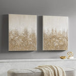ZUN Heavily Embellished 2-piece Canvas Wall Art Set B03598842