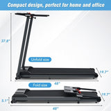 ZUN NEW Folding Treadmills Walking Pad Treadmill for Home Office -2.5HP Walking Treadmill With Incline MS312896AAB