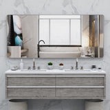 ZUN Oversized Bathroom Mirror with Removable Tray Wall Mount Mirror,Vertical Horizontal Hanging Aluminum W708131922