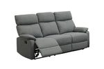 ZUN Gray Color Burlap Fabric Recliner Motion Sofa 1pc Couch Manual Motion Sofa Living Room Furniture B011133821