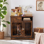 ZUN Furniture Dog crate, indoor pet crate end tables, decorative wooden kennels with removable trays. W116257391