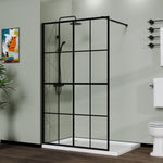 ZUN Goodyo 46" X 72" Shower Screen Walk-in Wet-room Black D16312035