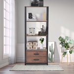 ZUN Home Office-Tier Bookshelf, Simple Industrial Bookcase Standing Shelf Unit Storage Organizer with 69829556