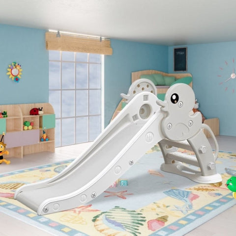 ZUN Kid Slide for Toddler Age 1-3 Indoor Plastic Slide Outdoor Playground Climber Slide W509107484
