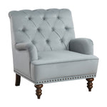 ZUN Luxurious Room Accent Chair 1pc Gray Velvet Upholstered Button Tufted Nailhead Trim Modern B011126020
