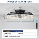 ZUN Ceiling Fan with Lights Dimmable LED W2312141748