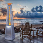 ZUN Outdoor Patio Propane Space Heater - 42,000 Btu Pyramid Propane Heater,7.5 Feet Tall,stainless steel W895122434