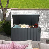 ZUN 100 Gallon Outdoor Storage Deck Box Waterproof, Large Patio Storage Bin for Outside Cushions, Throw W1859131746