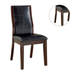 ZUN Transitional Dining Room Side Chairs Set of 2pc Chairs only Brown Cherry Unique Curved Back Espresso B011P156647