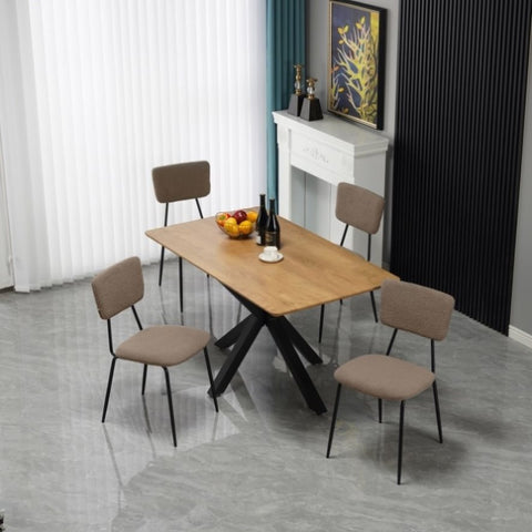 ZUN Dining Room Chairs Set of 4, Modern Comfortable Feature Chairs with Faux Plush Upholstered Back and W117094376