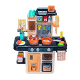 ZUN Kids Kitchen Playset 42 PCS Toy Accessories Set, Kitchen Toy Cookware w/ Real Sounds and Light for W2181P154984