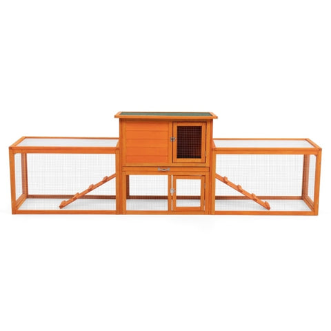ZUN Large three box rabbit cage,for Indoor and Outdoor Use, orange W2181P163957