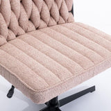 ZUN Armless Office Desk Chair No Wheels, PINK W1372104850