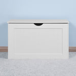 ZUN White Lift Top Entryway Storage Cabinet with 2 Safety Hinge, Wooden Toy Box W40914887