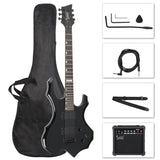 ZUN Flame Shaped H-H Pickup Electric Guitar Kit with 20W Electric Guitar 18532472