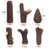 ZUN 9 Pcs Fake Gas Logs ,Ceramic Wood Fire Pit Logs Sets for Indoor or Outdoor Fire Pit 48629879