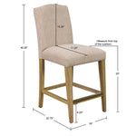 ZUN Upholstered Counter stool 25"H B035118575
