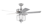 ZUN Ceiling Fans with Lights and Remote 52 Inch Bedroom Ceiling Fan with Light Crystal W1592P152962