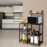 ZUN Vintage Kitchen Baker's Rack Utility Storage Shelf 35.5" Microwave Stand 4-Tier 3-Tier Shelf for 19055665