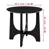 ZUN 25" Round End Table, Wooden Side Table,Night Stand for Bedroom, Living Room ,Reception Room W1801109474