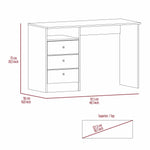 ZUN Marston 6-Shelf Writing Desk with Built-in Bookcase Light Oak B06280289