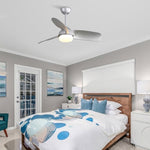 ZUN 42 Inch Modern ABS Ceiling Fan With 6 Speed Remote Control Dimmable Reversible DC Motor With Light W882140936