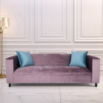 ZUN Velvet Sofa for Living Room with Pillows, Modern 3-Seater Sofas Couches for Bedroom, Office, and B124142444