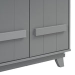 ZUN Wooden Wardrobe Cabinet with Hanging Rod, Storage Armoires with Doors,Gray WF320864AAE