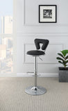 ZUN Adjustable Bar stool Gas lift Chair Black Faux Leather Chrome Base metal frame Modern Stylish Set of B01149819