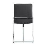 ZUN ACME Zlatan Side Chair, Gray Velvet & Chrome Finish DN02235