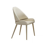 ZUN Dining Chair with PU Leather Beige color metal legs W50960340