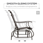 ZUN 2-Person Outdoor Glider Bench,Patio Glider Loveseat Chair with Powder Coated Steel Frame,2 Seats W2225142508