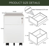 ZUN 2 Drawer Mobile File Cabinet with Lock Metal Filing Cabinet for Legal/Letter/A4/F4 Size, Fully W141172170