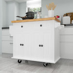 ZUN Kitchen Island Cart with Two Storage Cabinets Two Locking Wheels,43.31 Inch Width,4 Door Cabinet 13275149