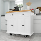 ZUN Kitchen Island Cart with Two Storage Cabinets Two Locking Wheels,43.31 Inch Width,4 Door Cabinet 13275149