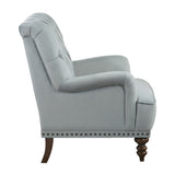 ZUN Luxurious Room Accent Chair 1pc Gray Velvet Upholstered Button Tufted Nailhead Trim Modern B011126020